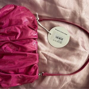 STAUD Pink Patent Shoulder Bag
